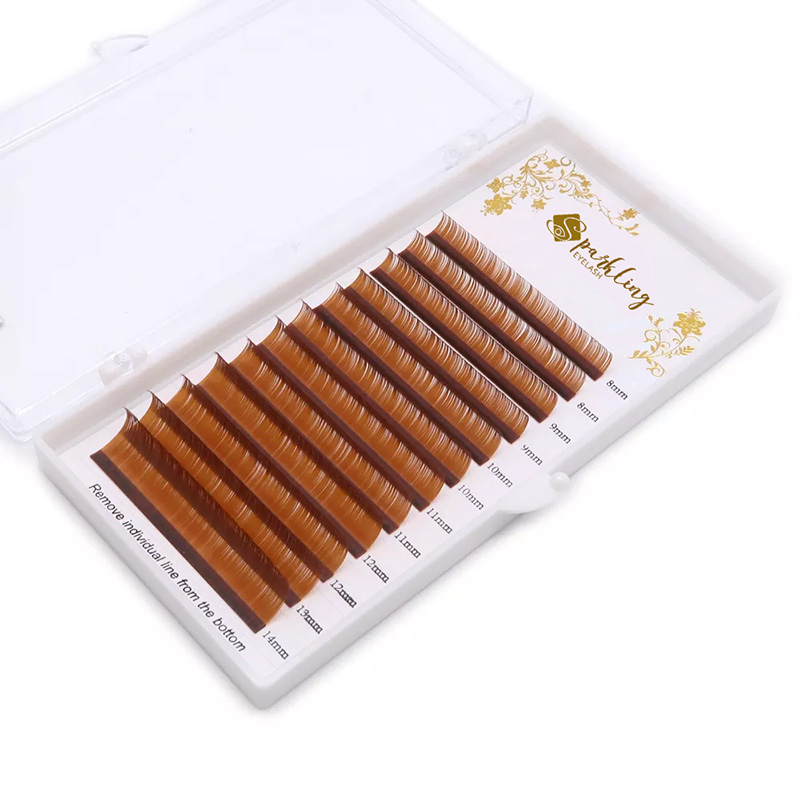 ملحقات رموش ملونة بطول مختلط من المنك في علبة واحدة (c Curl 0.07mm 7-15mix)