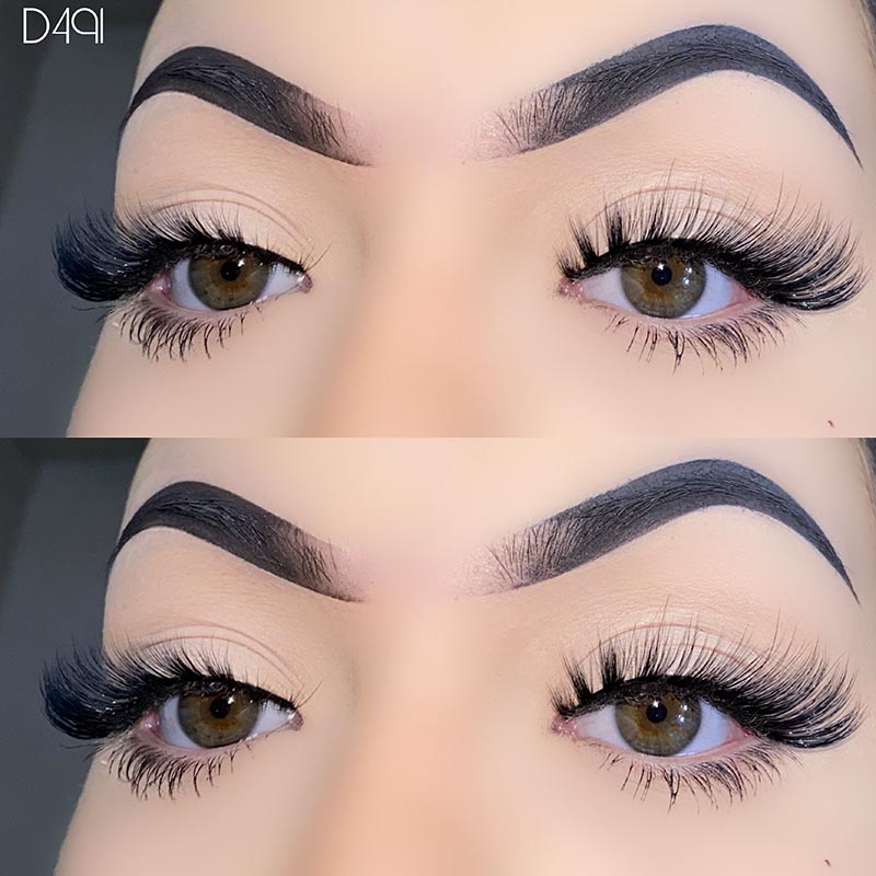 رموش عين القطة ذات المظهر الطبيعي L Curl Mink Fluffy